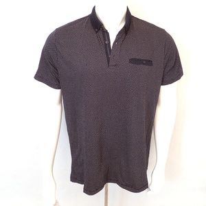 MICHAEL BRANDON Dressy Button Down Polo Navy